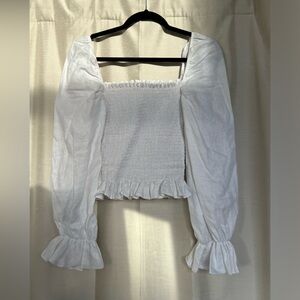 Reformation smocked linen top